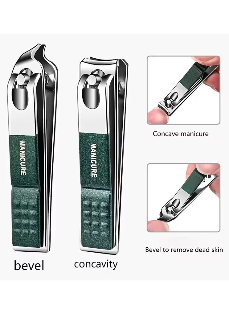 Goolsky - Luxury Portable Manicure Pedicure Set Glossy Black Nail Cutting Kit Personal Care Tools Eyebrow Scissors New 6pcs - Image 1