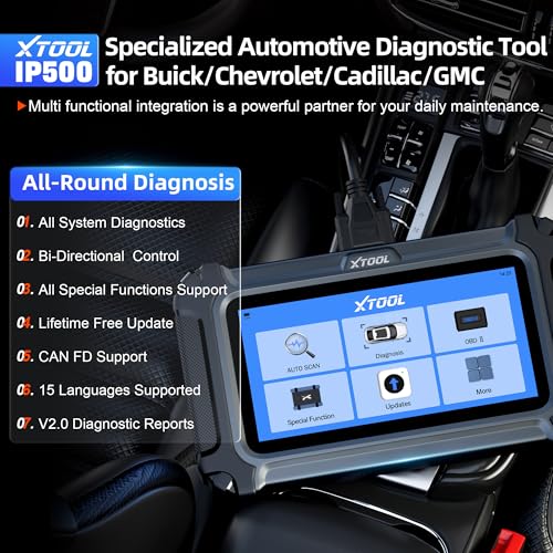 XTOOL XTOOL IP500 OBD2 Scanner for GM, Full System Car Diagnostic Scanner for Buick/Chevrolet/Cadillac/GMC, OBD2 Scan Tool with Bi-Directional and All Services, Full OBD2 Car Code Reader with Free Update - Image 2