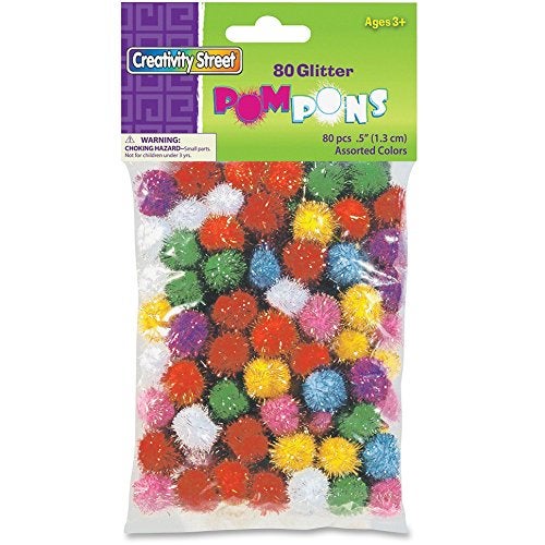 Creativity Street Glitter Pom, 1/2 in, Assorted Color, Pack of 80 - Image 5
