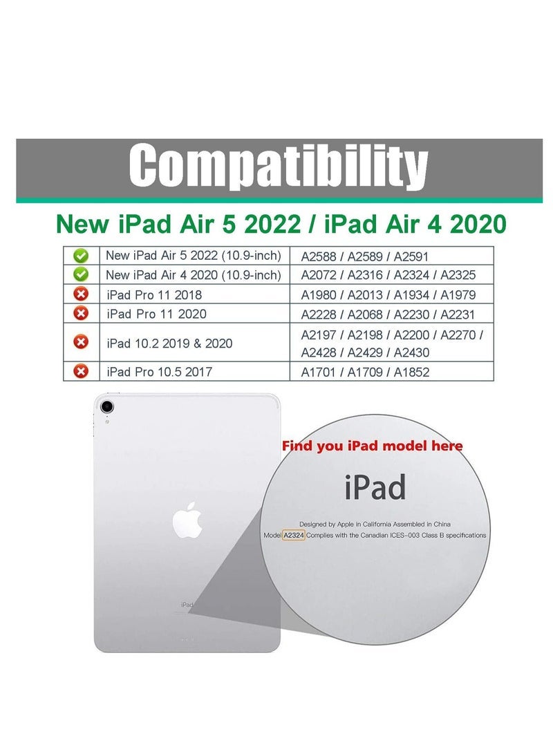 SmartGrist SmartGrist Smart iPad Air Case - Fits 6th Gen 11-Inch (2024), 5th & 4th Gen 10.9-Inch (2022/2020) - Black, Touch ID Support, Auto Wake/Sleep - Image 2
