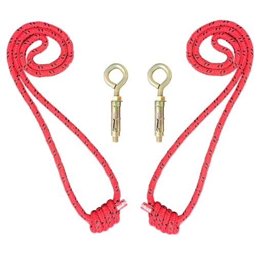 The Yogis™ iyengar Wall Yoga Ropes Long Size [ Cotton 14MM Thikness ] (Set of Two Ropes) With - 2 Round Heavy Fasteners - Image 1