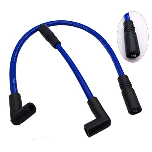 IBVIBV 10.4mm 10mm Spark Plug Wire Compatible with Harley Davidson Big Twin 99-19 FXD Dyna Softail (Blue) - Image 1