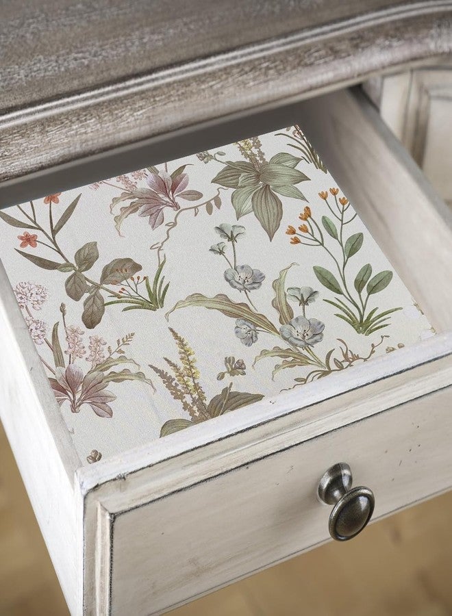 WY-BSO Adhesive Shelf Liner,Cute Textured Contact Paper for Cabinets,Vinyl Film Decorative Drawer Liner for Kitchen Cabinets Dresser Drawer (Beige Flower, 17.3 inch x 118 inch) - Image 3