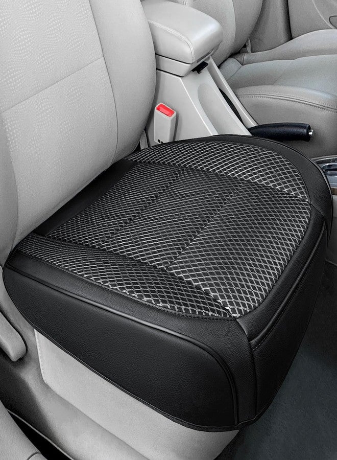 1 Pack Ventilated Cool Front Bottom Car Seat Cover, 3D Air Mesh Breathable Car Seat Protectors Mat Pad, Universal Fit Summer Cooling Auto Seat Cushion with Storage Pocket for Cars Trucks SUVs(Black)