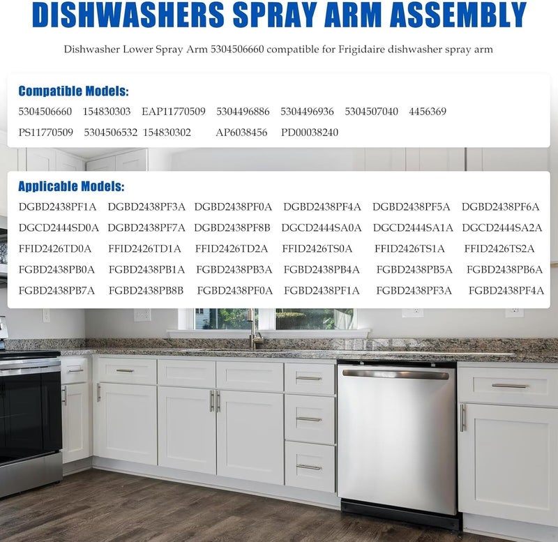 New! Dishwashers Parts for Frigidaire Models DGBD2432KF1A DGBD2432KW0 DGBD2432KW1,Dishwashers Spray Arm Support w/Filter for 154252702 4456335 AP6036337 By Suifaqi - Image 5