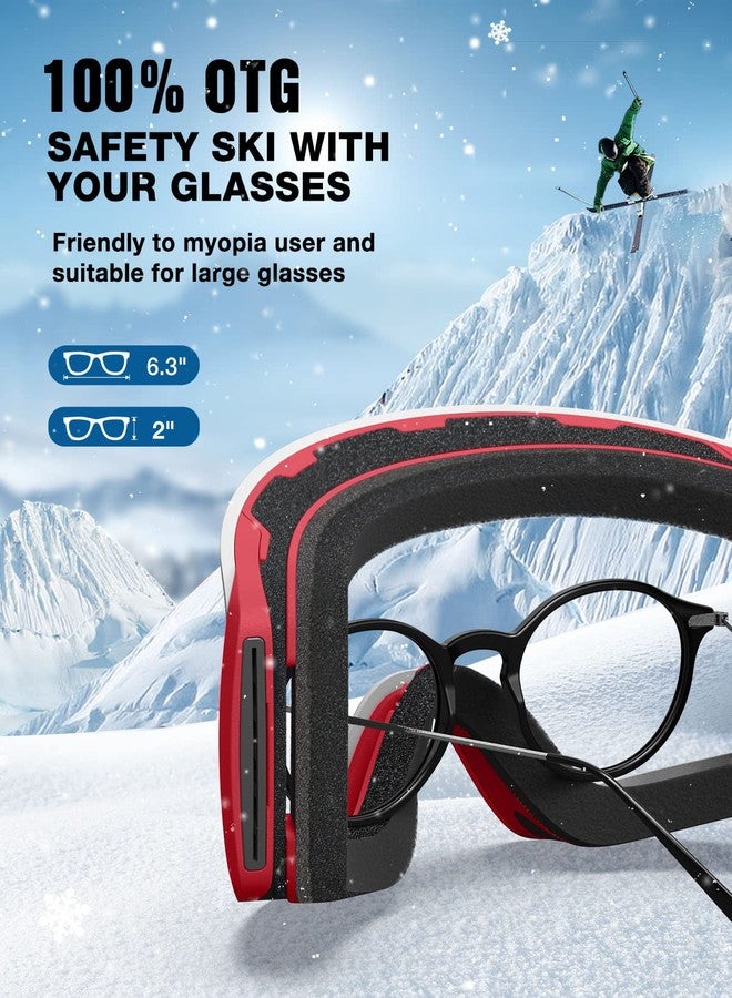 ZIONOR Ski Goggles, X12 100% OTG Snow Goggles Detachable Lens for Men Women Adult - Image 2