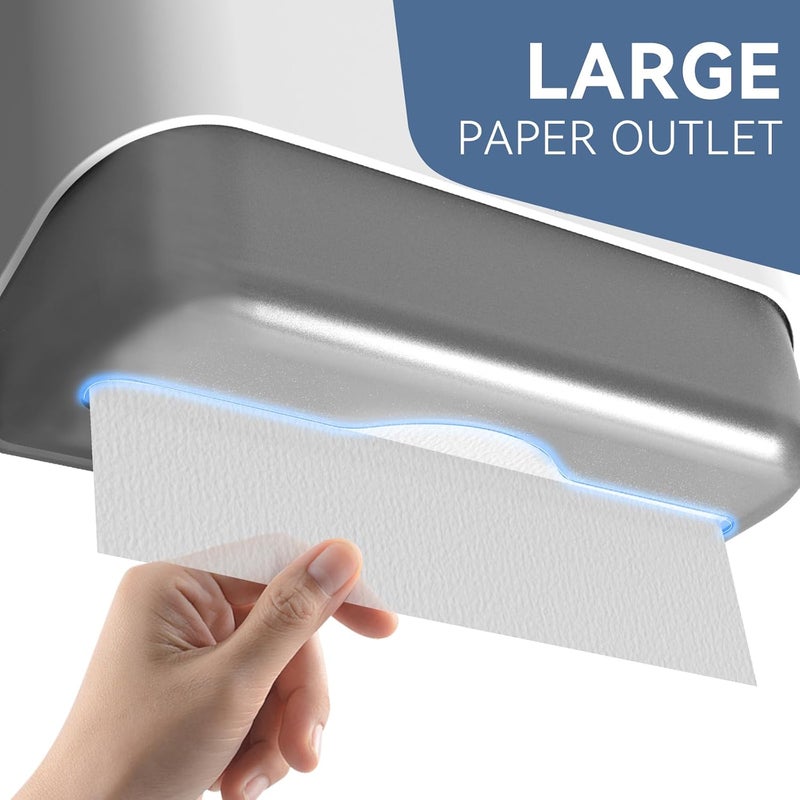 PLUSSEN Commercial Paper Towel Dispenser Wall Mount C-Fold Multifold Trifold Hand Towels Dispenser for Bathroom, Two Key Lock Design No-Drilling Adhesive & Screws Included, ABS Built, White-PN6012 - Image 4