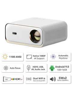 wanbo X5 Full HD Native 1080P, 1100 ANSI | Projector For Home Android 9.0 Quad Core CPU (1GB +16GB) | Fully Automatic | 10W Speaker | WiFi 6, Dual Bluetooth (In-Out) | Outdoor Cinema  - Image 2