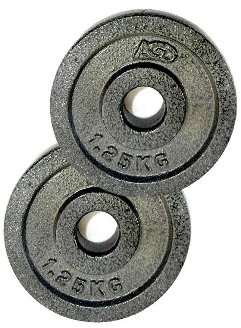 إيه جي دي زوج من ألواح رفع الأثقال وزن القرص 1.25 كجم لصالة الألعاب الرياضية وتمارين القوة / أسود - Image 2