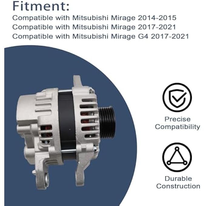 FZJDSD Alternator 85A 12V Compatible with Mitsubishi Mirage 2014-2015 2017-2021 Mirage G4 2017-2021 Replace 1800A316 A005TG2691 A005TG2691ZT - Image 3