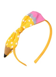 HOXIEYA Cute Yellow Pencil Bow Headband for Girls Hair Accessories Outfit 