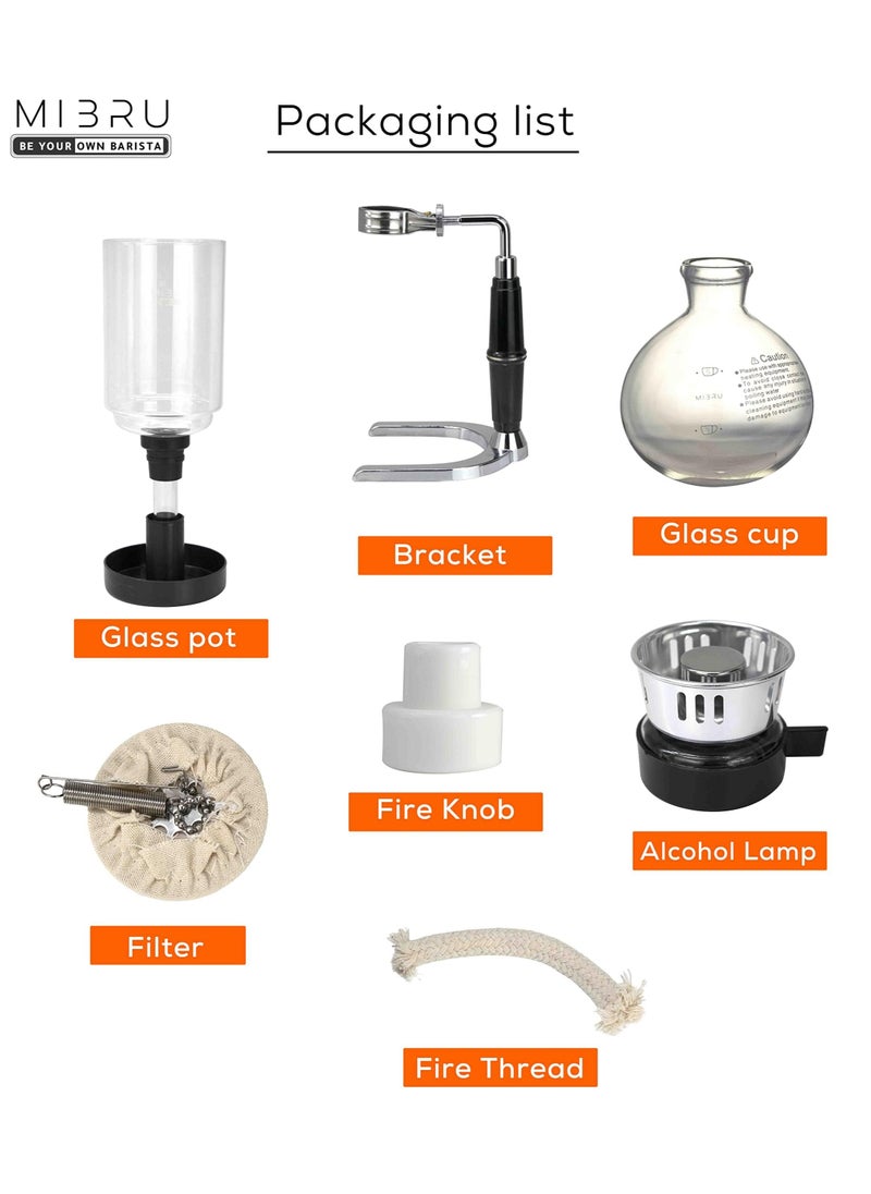 Coffee Maker Siphon Tea Japanese Style Syphon Pot Vacuum Coffee Maker Machine Glass Type 3 Cup