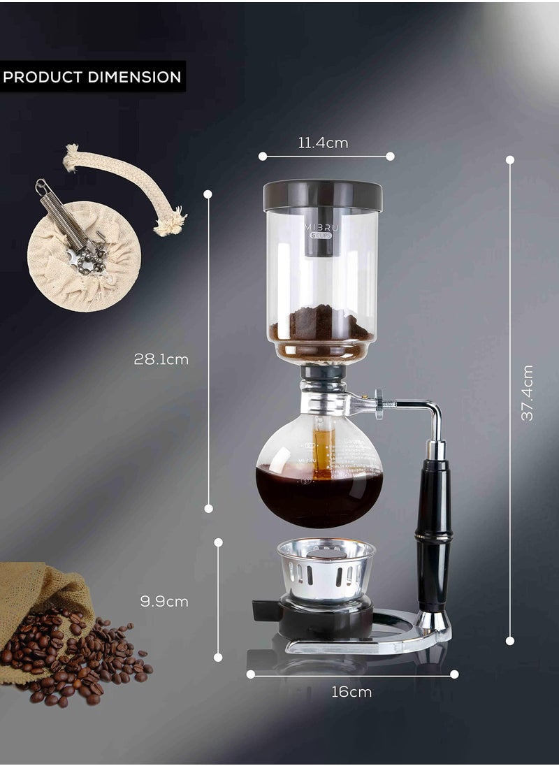Coffee Maker Siphon Tea Japanese Style Syphon Pot Vacuum Coffee Maker Machine Glass Type 3 Cup
