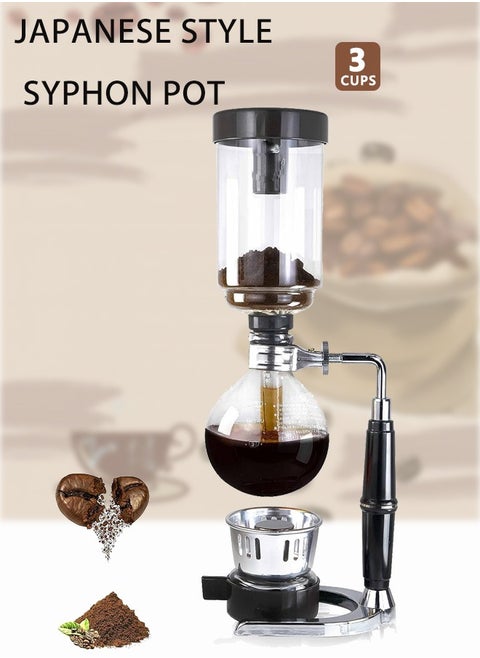 Coffee Maker Siphon Tea Japanese Style Syphon Pot Vacuum Coffee Maker Machine Glass Type 3 Cup