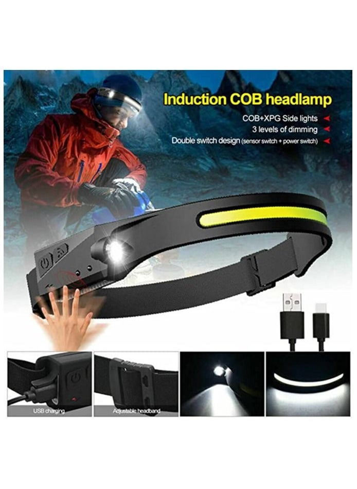 Generic Headlamp Rechargeable,Head Torch with Motion Sensor, 350 Lumens Waterproof Headlamp for Kids Adults Running Camping  - Image 2