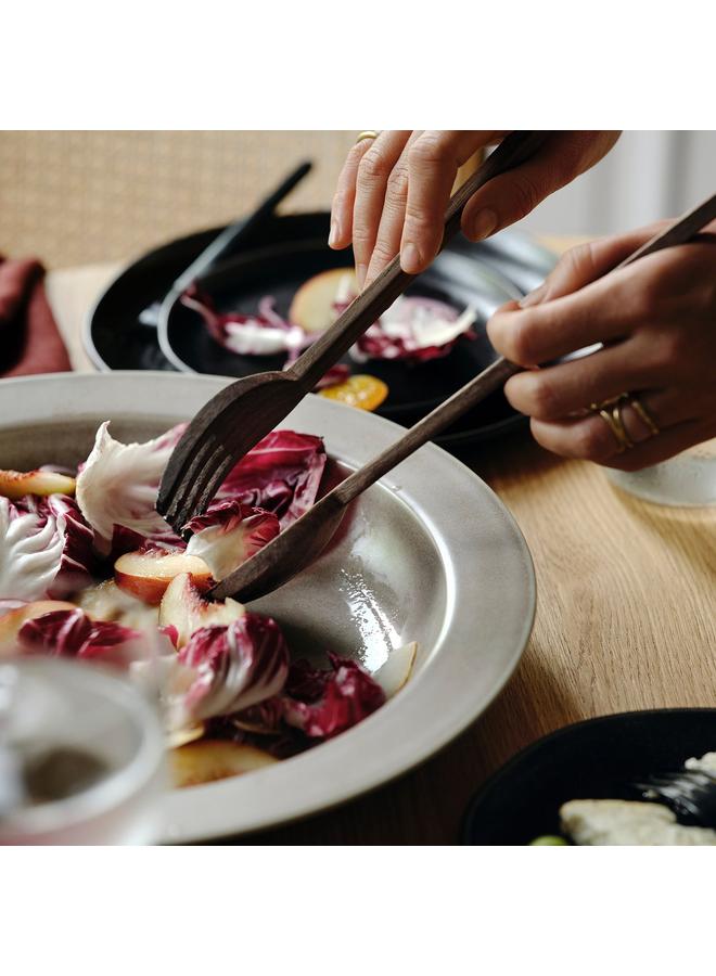 زبون طقم تقديم من قطعتين، لون الجوز، 31 سم - Image 2