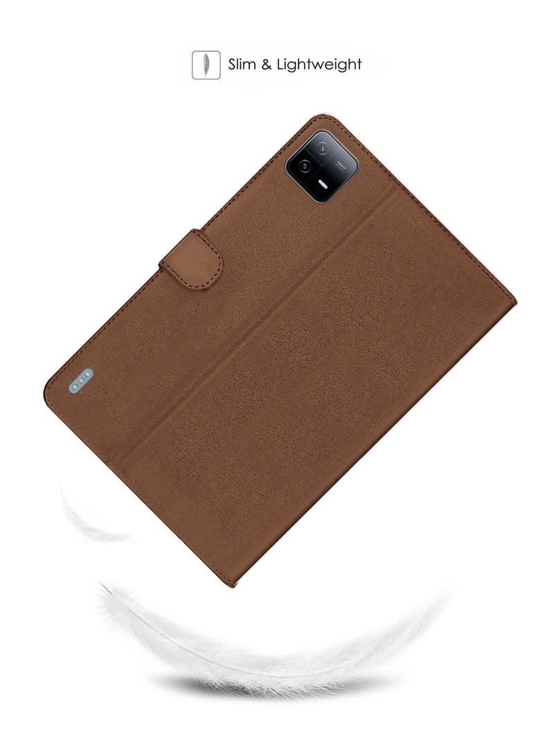 OMAKER Premium Quality Leather Smart Flip Case Full Protective Cover With Magnetic Stand For Xiaomi Pad 6 / Pad 6 Pro 11 Inch 2023  – Brown - Image 4