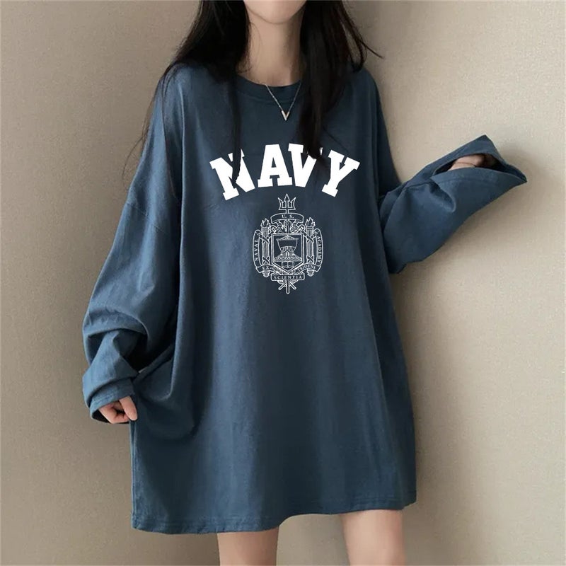 100% Pure Cotton Autumn Mid-Length Chubby Girl Plus Size T-Shirt Women'S Korean Style Loose Oversize Slim Look Trendy Top - Image 2