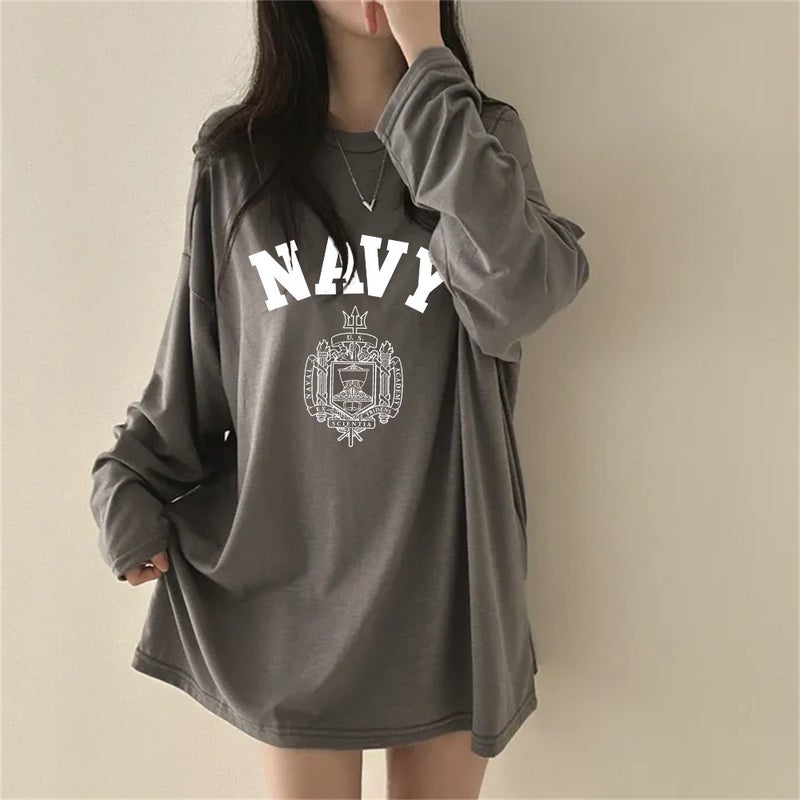 100% Pure Cotton Autumn Mid-Length Chubby Girl Plus Size T-Shirt Women'S Korean Style Loose Oversize Slim Look Trendy Top - Image 1