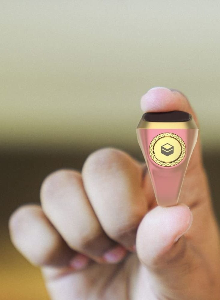 iQIBLA Smart Tasbih Zikr Ring Lite New 2022   only 11.7g 18 MM PINK - Image 2