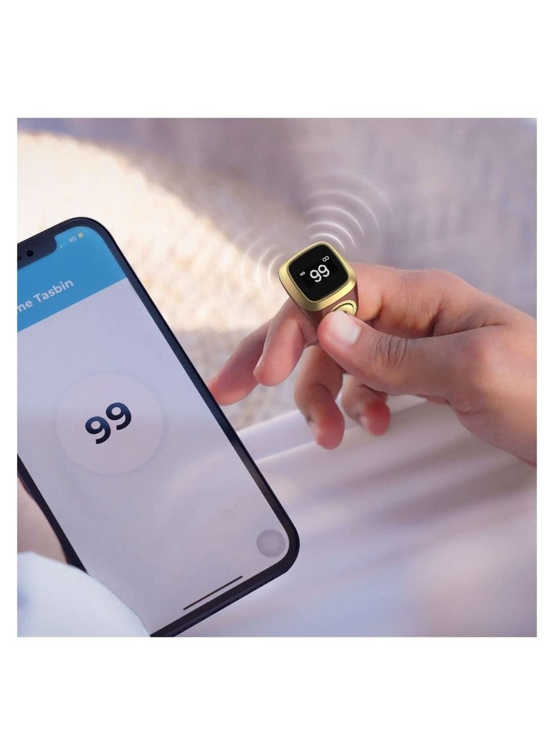 iQIBLA Smart Tasbih Zikr Ring Lite New 2022   only 11.7g 18 MM PINK - Image 4