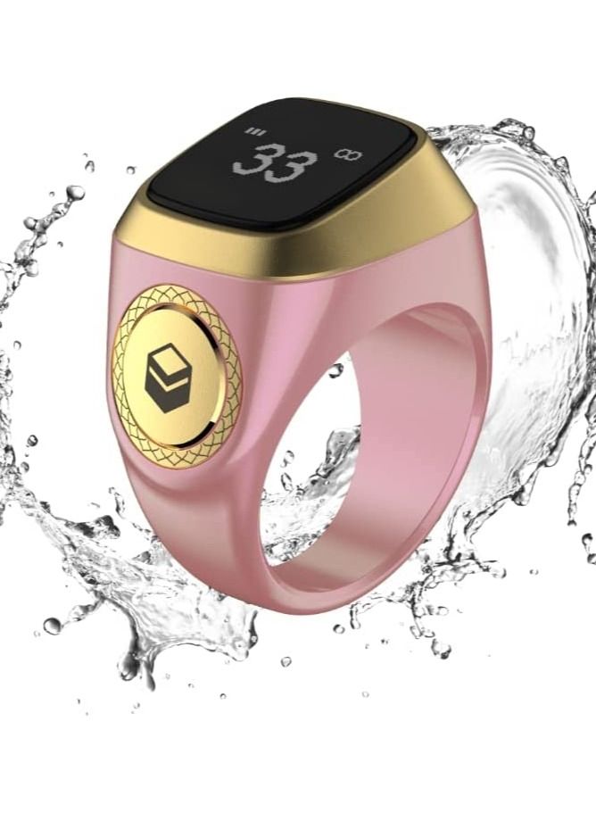 iQIBLA Smart Tasbih Zikr Ring Lite New 2022   only 11.7g 18 MM PINK - Image 1