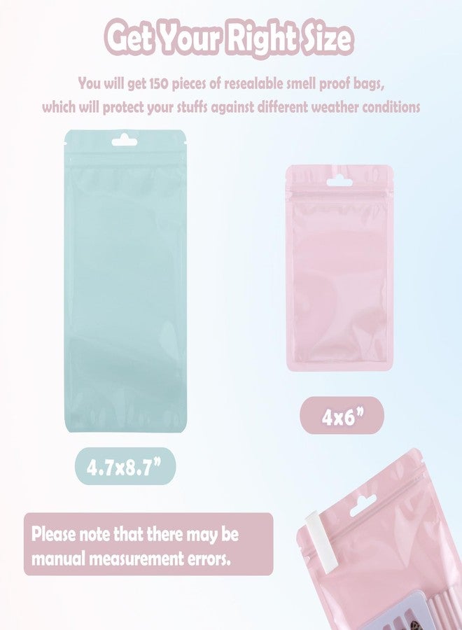GcFoir 150 Pcs Mylar Bags for Food Storage 5x8 Mylar Bag with Window, Foil Stand Up Resealable Bags for Food, Smell Proof Bag Freeze Dried Candy Packaging Sealable Pouch Jewelry Bracelet Pouch - Image 4