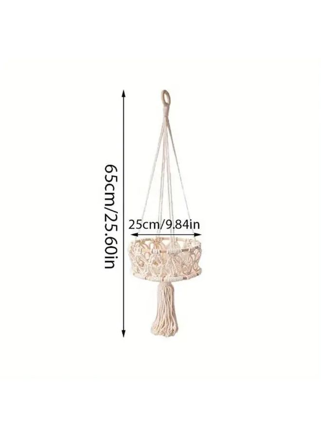 Macrame Storage Net Bag Bohemian Style 2 Tier 3 Tier Kitchen Fruit Vegetable Basket Size C - Image 5