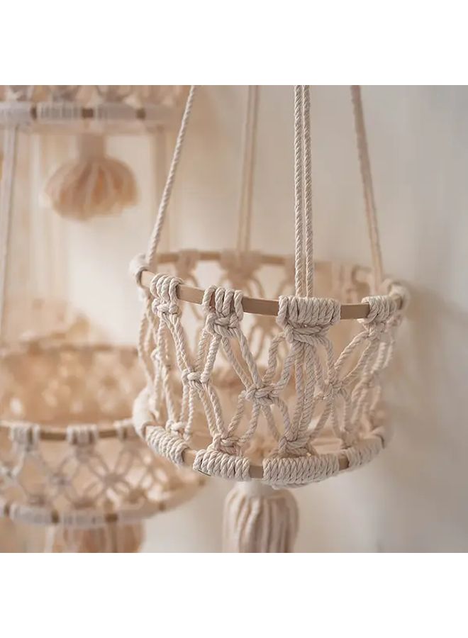 Macrame Storage Net Bag Bohemian Style 2 Tier 3 Tier Kitchen Fruit Vegetable Basket Size C - Image 4