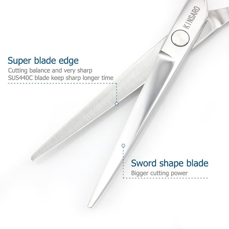 KINSARO Professional Hair Cutting Scissors Barber Hair Shears Haircut 6 Inch 440c Haircut Shears Hairdresser Scissors KINSARO for Hairdresser Barber or Home Use - Image 4