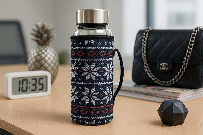 Koozy Up- 500ML Borosilicate Glass Water Bottle with Insulated Cover Sleeve | Leak‑Proof, Break‑Resistant, Hot/Cold Retention| Office Bottle - Image 2