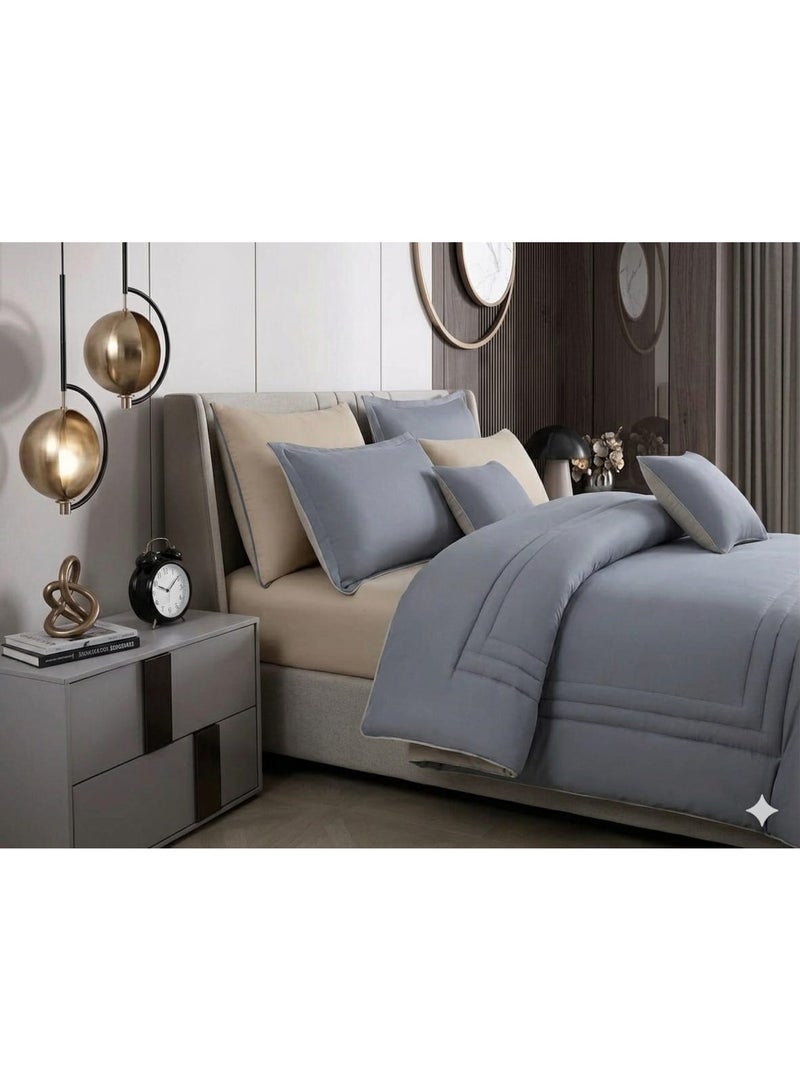 8-piece double-sided summer bed sheet set – reversible double design, ultra-soft and elegant hotel touch - Image 3