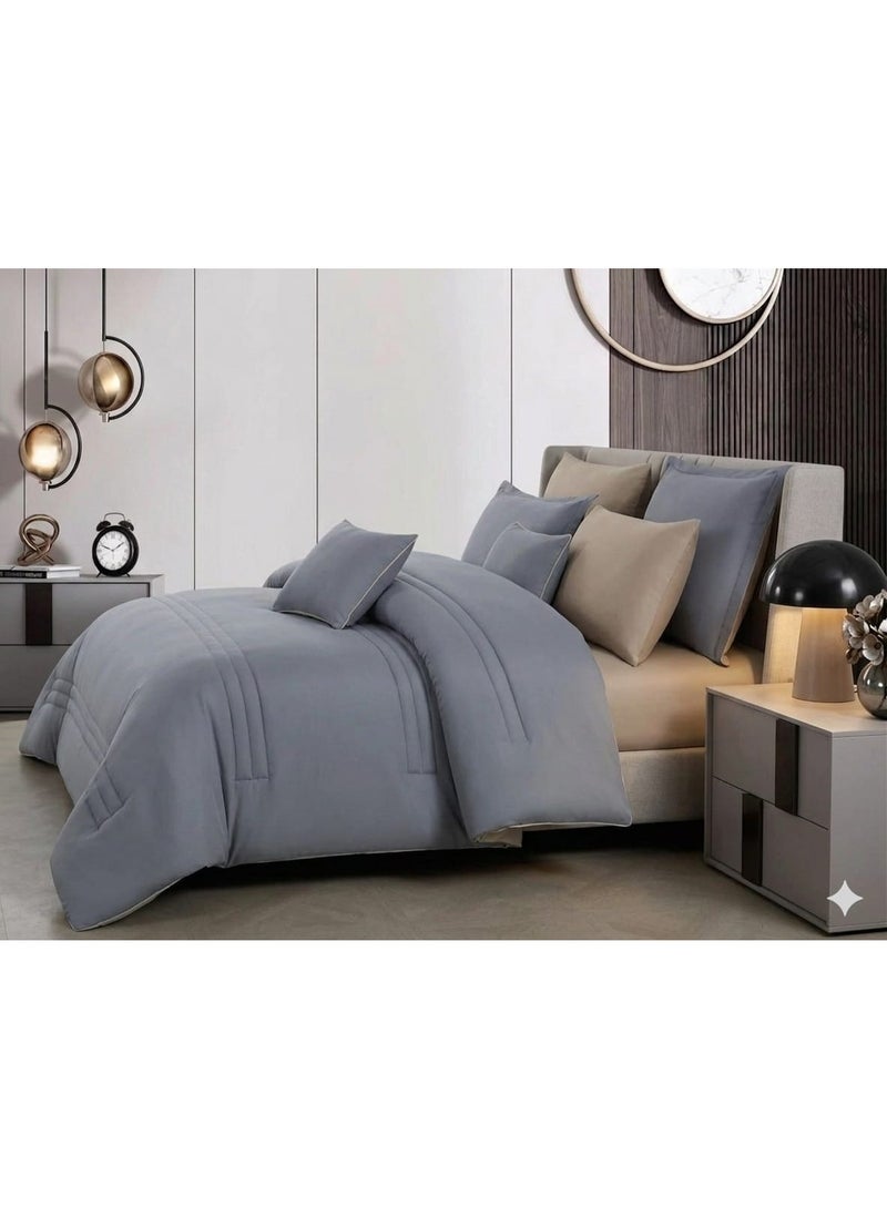 8-piece double-sided summer bed sheet set – reversible double design, ultra-soft and elegant hotel touch - Image 2