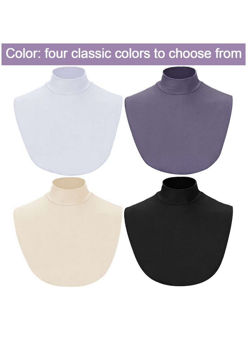 واي آند دي Fake Collar Detachable Turtleneck, Cotton Women's Mock Winter Dickey Wrap for Women, 4pcs - Image 3
