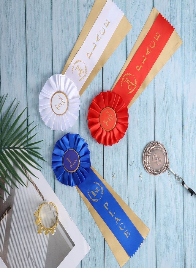 Exclaith 3Pcs 1st 2nd 3rd Place Ribbon Participation Badge Prize Honorable Winner Science Fair Ribbons Medals Award Rosette Ribbons for Medals 1st Place Ribbon for Competition & Sports,6.5 x 3 Inch - Image 4