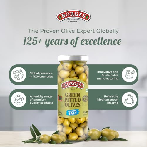 Borges Green Pitted Olives, 450g - Image 3