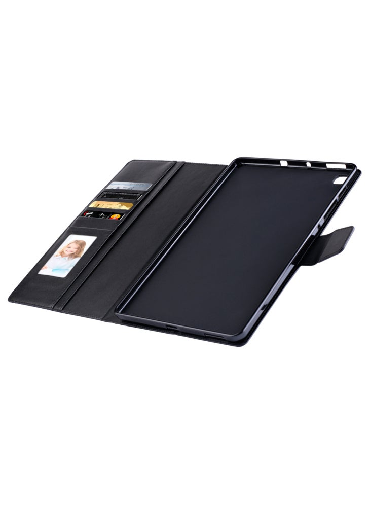 HANMAN Mill Series for Samsung Galaxy Tab S6 Lite (2024)/S6 Lite (2022)/S6 Lite (2020) SM-P610 PU Leather Stand Wallet Case - Black - Image 3