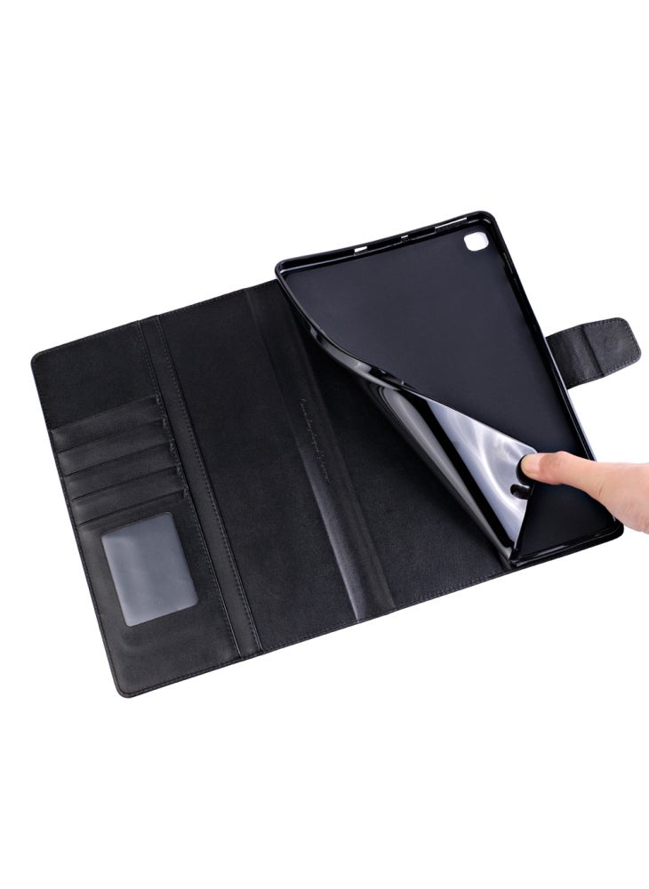 HANMAN Mill Series for Samsung Galaxy Tab S6 Lite (2024)/S6 Lite (2022)/S6 Lite (2020) SM-P610 PU Leather Stand Wallet Case - Black - Image 4