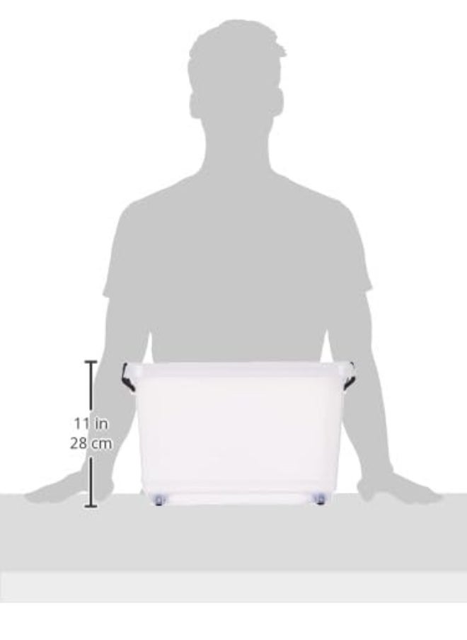 Cosmoplast 22L Plastic Storage Set of 4 Box with Wheels & Lockable Lid (Transparent)  - Image 3