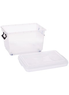 Cosmoplast 22L Plastic Storage Set of 4 Box with Wheels & Lockable Lid (Transparent)  - Image 4