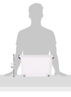 Cosmoplast 22L Plastic Storage Set of 4 Box with Wheels & Lockable Lid (Transparent)  - Image 3