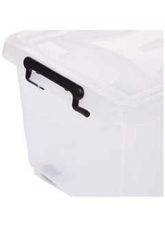 Cosmoplast 22L Plastic Storage Set of 4 Box with Wheels & Lockable Lid (Transparent)  - Image 2