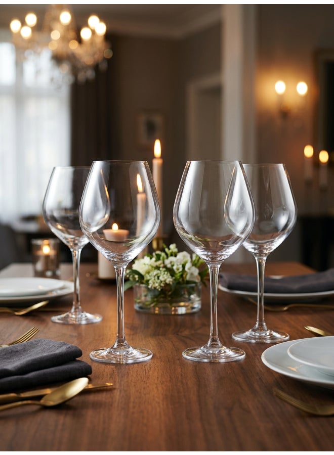 Luminarc Grand Chais Stemmed Wine glass Set 4x470ml  For Wine, Champaign, Juice, Water, Soft Drinks, Hard Drink, Hot Beverages - Image 4