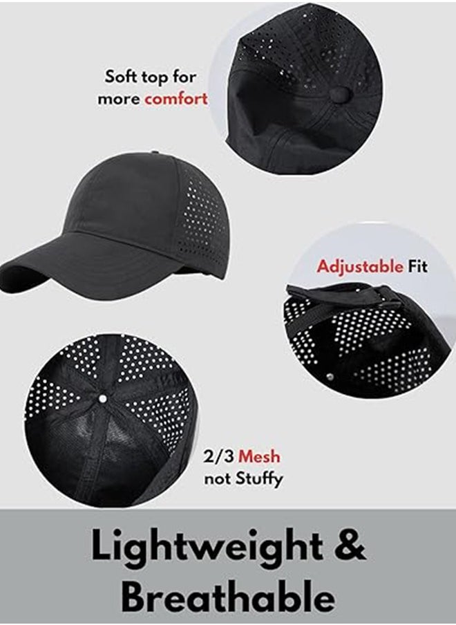 Generic Quick Dry Sports Baseball Cap, Adjustable Snapback, Moisture-Wicking Sweatband, Breathable Ventilation Holes Design, Structured Panels - Lightweight for Golf, Running & Outdoor Activities  - Image 5