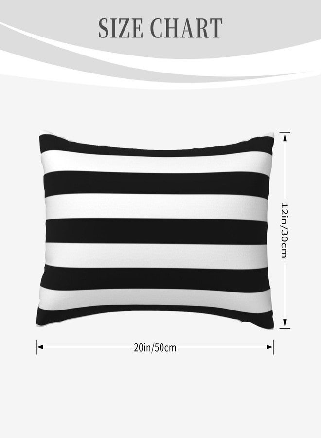 Poream Black and White Stripe Throw Pillow Covers 12x20 in Pillow Case Soft Farmhouse Cushion Covers Set of 2 for Sofa Bed Bedroom Car Chair Living Room Home Decor - Image 2