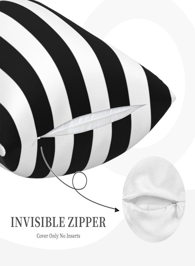 Poream Black and White Stripe Throw Pillow Covers 12x20 in Pillow Case Soft Farmhouse Cushion Covers Set of 2 for Sofa Bed Bedroom Car Chair Living Room Home Decor - Image 4