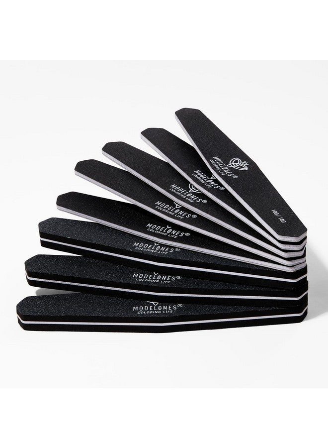 modelones 8Pcs Nail File And Buffer Set Professional Double Sided 100180 Grit Gel Nail File Set Manicure File For Acrylic And Natural Nails Nail Care Kit Tool Nail Supplies For Home And Salon Use - Image 1