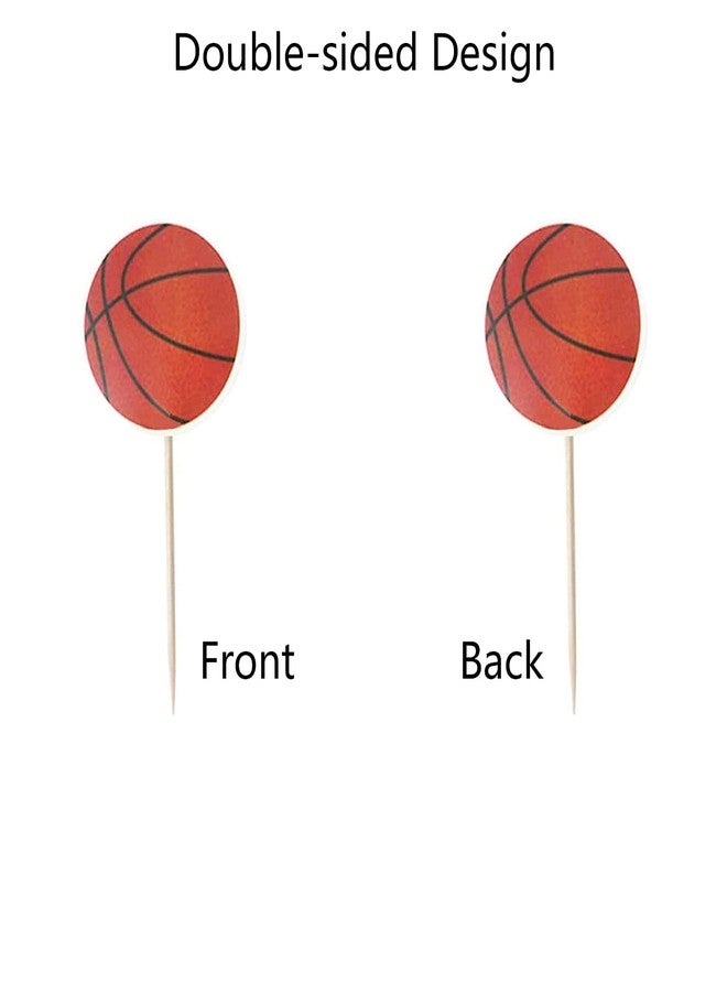 FUNWING 48Pcs Basketball Cupcake Cake Toppers Party Supplies Dessert Muffin Cake Decorations for Basketball Themed Party, Baby Shower or Happy Birthday Party Decoration - Image 4