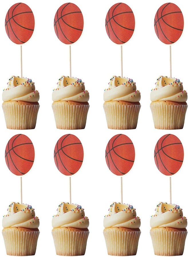 FUNWING 48Pcs Basketball Cupcake Cake Toppers Party Supplies Dessert Muffin Cake Decorations for Basketball Themed Party, Baby Shower or Happy Birthday Party Decoration - Image 2