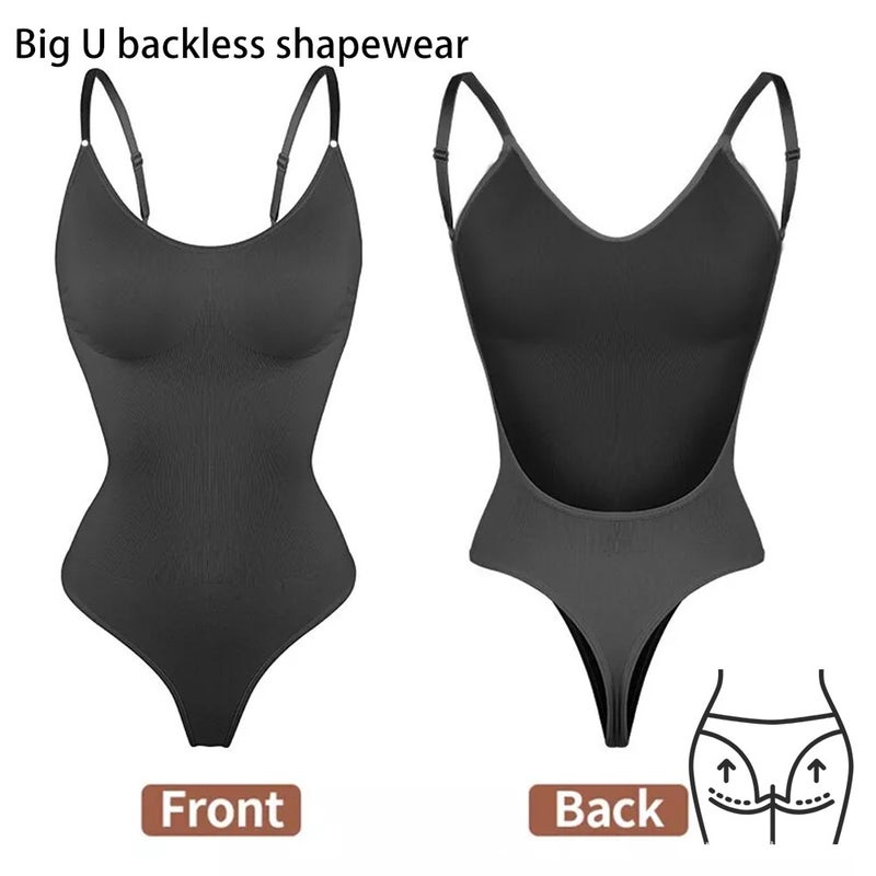 Body Shaper Shapeships Plus Size One-Piece Belly-Up Hip-Lifting Suspenders Backless Underwear Skims - Image 1